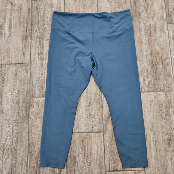 Athleta Tea Dye 7/8 Tight Leggings Womens Size XL Blue High Rise Activewear Gym - Picture 1 of 9